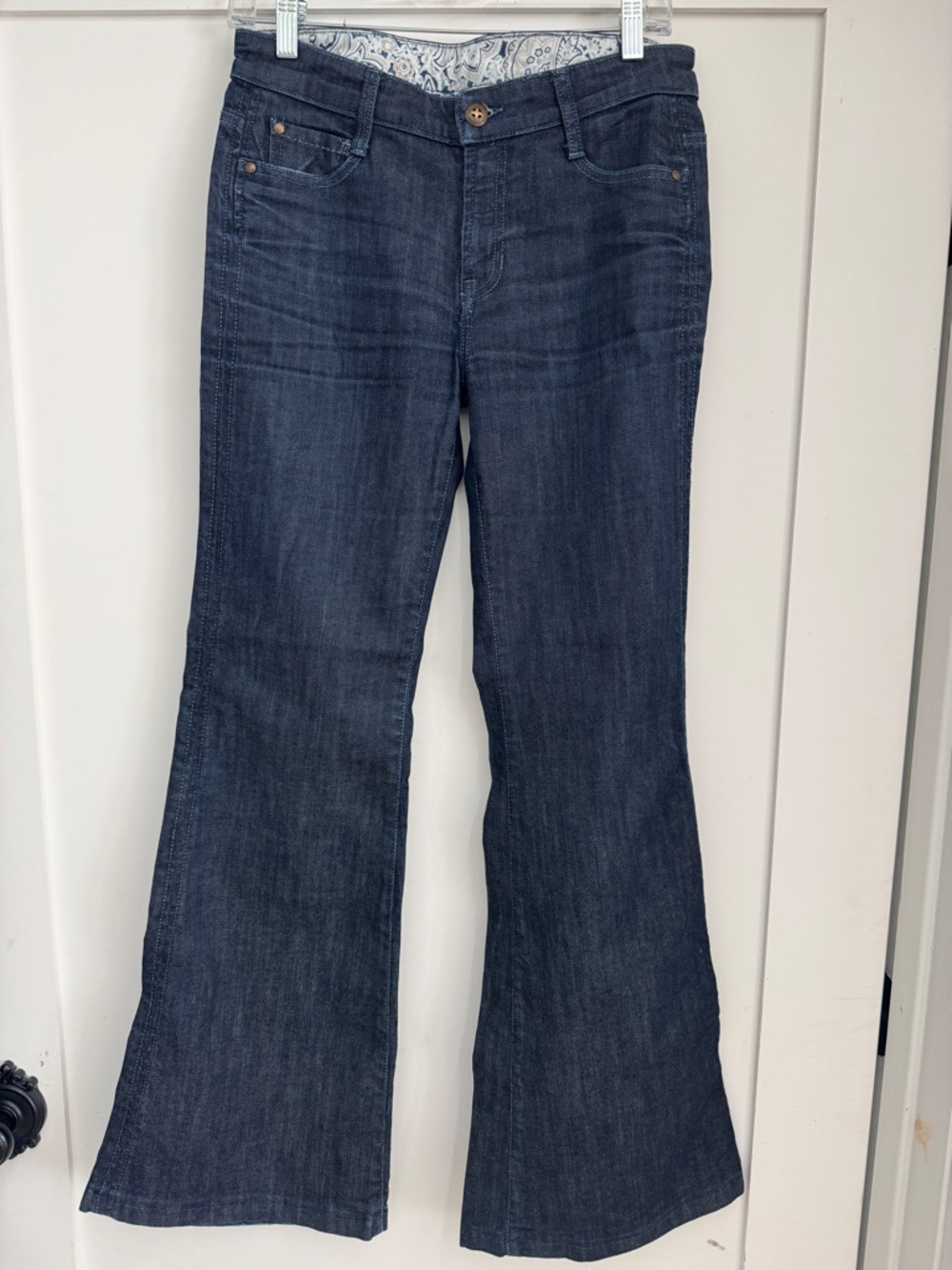 Tag Dark Blue Flare Wide-Leg Jeans